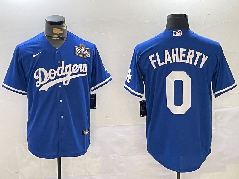 Men Los Angeles Dodgers 0 Flaherty Blue Game 2024 Nike MLB Jersey style 1120